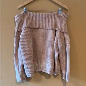 Elan off the shoulder chenille sweater